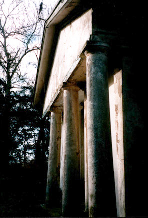 grecian style abandoned house