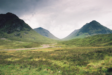 View down Lairig Gartain and Buachille Etive Beag